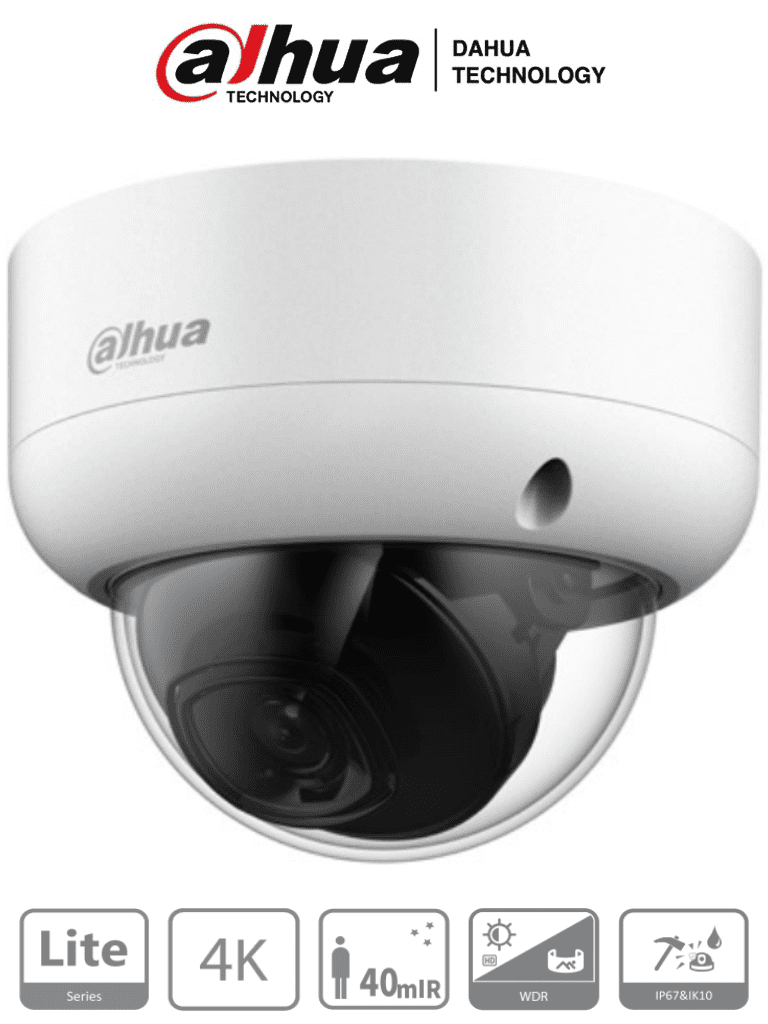 [DH-HAC-HDBW1801EAN] DAHUA HAC-HDBW1801EAN - Camara Domo Antivandalica 4k/ 8 Megapixeles/ Lente de 2.8mm/ 106 Grados de Apertura/ Metalica/ Super Adapt/ WDR Real de 120 dB/ IR de 40 Metros/ ip67/ IK10