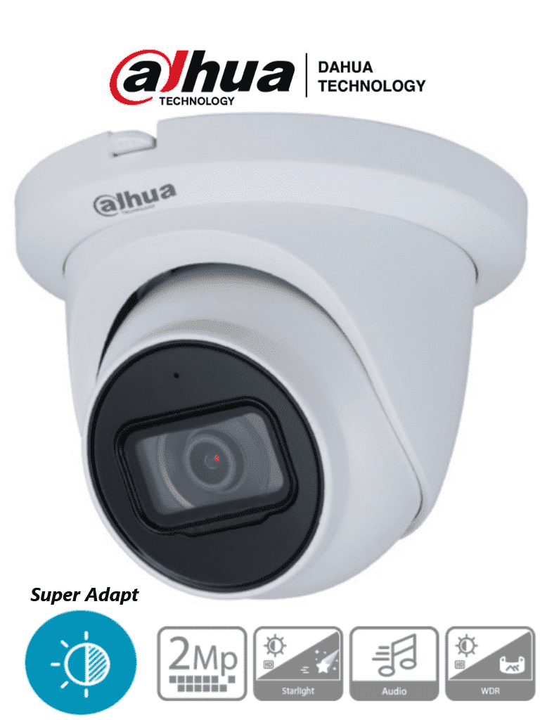 [DH-HAC-HDW1231TMQN-A] DAHUA HAC-HDW1231TMQ-A - Camara Domo 1080p Super Adapt/ Lente de 2.8mm/ 107 Grados de Apertura/ Microfono Integrado/ IR de 60 mts/ WDR Real de 130 dB/ IP67/ Metal en Domo y Cubierta/ Instalación Rápida/ Soporta: CVI/CVBS/AHD/TVI/