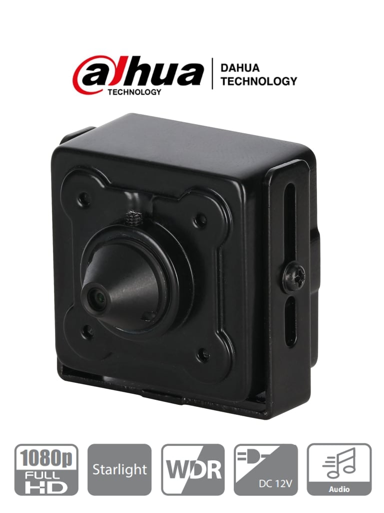 [DH-HAC-HUM3201BN-0280P-S2] DAHUA HAC-HUM3201B-P - Cámara HDCVI Pinhole 1080p/2 Megapíxeles/ Lente de 2.8 MM/ 103 Grados de Apertura/ 1 Entrada de Audio/ WDR/ BLC/ HLC/ Starlight