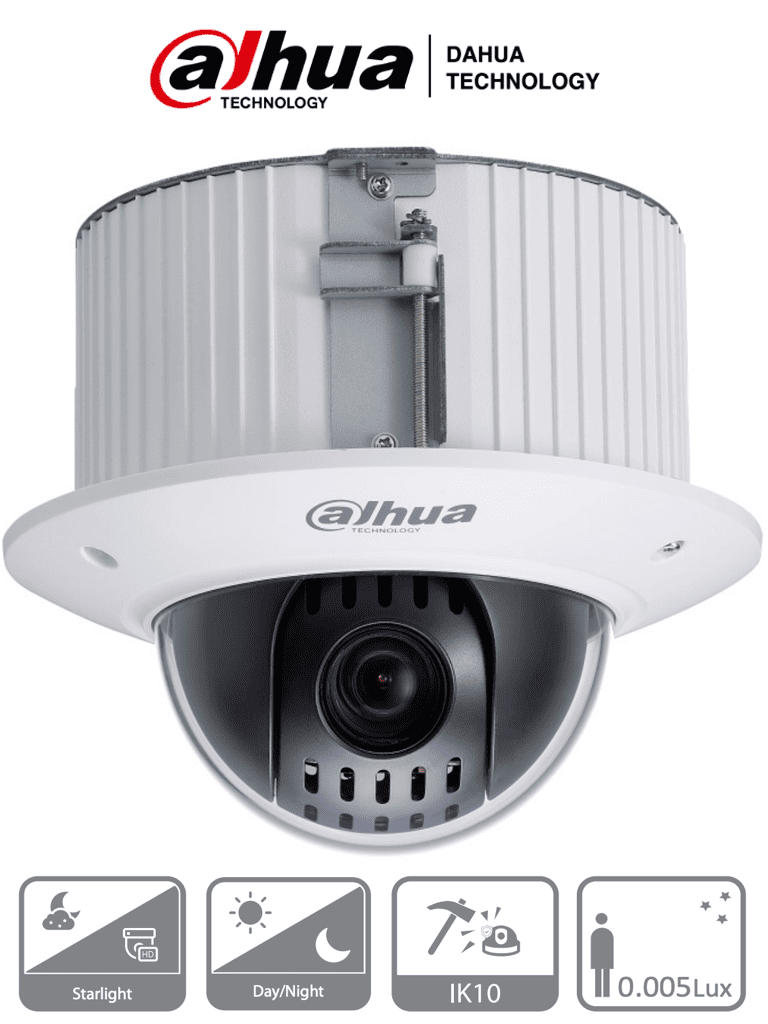 [DH-SD42C215-HC-LA] DAHUA DH-SD42C215-HC-LA - Cámara Domo PTZ de 2 Megapíxeles/ 1080p/ 15x de Zoom Óptico/ Montaje en Plafón o Techo Falso/ WDR Real de 120 dB/ Starlight/ Antivandalica IK10