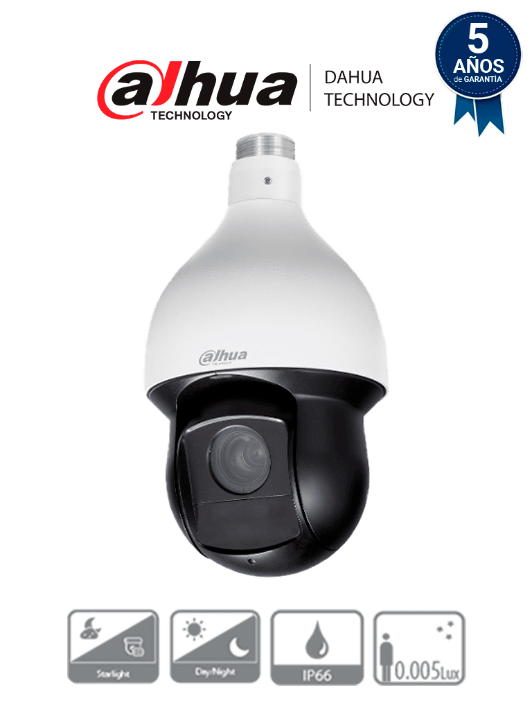[DH-SD59225-HC-LA] DAHUA DH-SD59225-HC-LA - Cámara PTZ de 2 Megapíxeles/ 1080p/ 25x de Zoom Óptico/ IR de 150 Metros/ WDR Real 120 dB/ Starlight/ IP66/ E&S de Alarmas