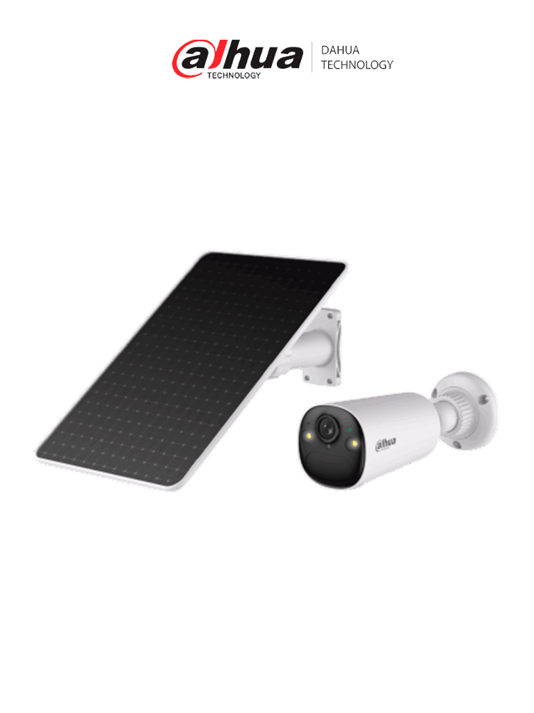 DAHUA DH-KIT/BF4CP-4G-XL/M0508- Kit cámara bullet 4G con panel solar con batería incluida/ 4 Megapíxeles/AOV (Always-On Video)/ 122.5°/ Alarma de Luz y Sonido/ Audio Bidireccional/ Detección de humanos y vehículos/Ranura para Micro SD/ IP66/#LoNuevo#SD