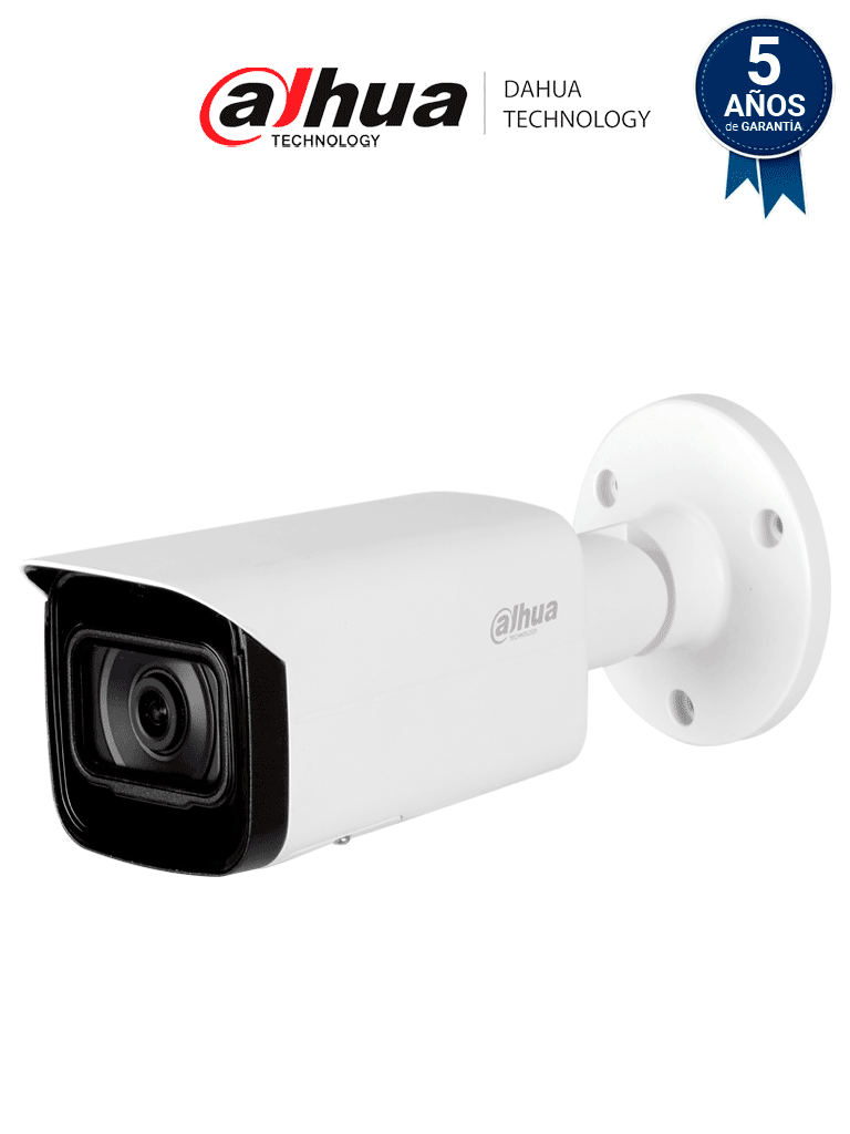 DAHUA DH-IPC-HFW5442T-SE - Cámara Bullet de 4MP con tecnología Acupick y WizMind, Metadatos de video, IA SSA, detección facial, mapa de calor, conteo de personas, lente de 2.8mm, IR 80m, SMD 3.0, ranura micro SD, ePoE, IP67, IK10.