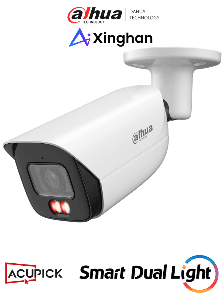 DAHUA IPC-HFW3849E-AS-IL -Cámara IP Bullet de 8 Megapíxeles con Iluminadores Dual/WizSense/Lente de 2.8 mm/107 Grados de Apertura/ H.265+/ Microfono Integrado/ 1 E&S de Alarma y Audio/ SMD 4.0/ WDR Real/ Quick Pick AI SSA/PoE/ IP67 #MCI1 #OIP #IPN #IPC