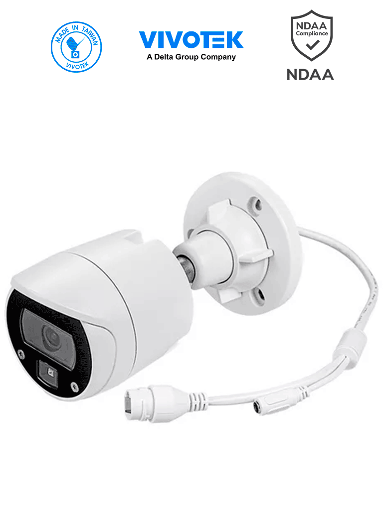 [IB9369] VIVOTEK IB9369 - Cámara IP bullet exterior 2 MP, lente fijo 2.8mm, Iluminadores Smart IR 30m, WDR digital, Smart Stream III, Smart Motion, 3DNR, Ranura MicroSD, IP66, IK10, NDAA, ONVIF