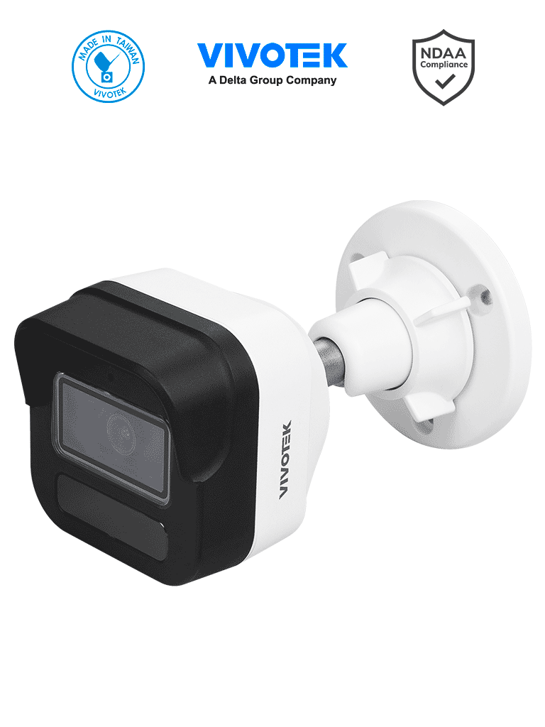 VIVOTEK IB9380-HV-V2 - Cámara IP bullet exterior 5 MP, H.265, Lente fijo 2.8mm, Smart IR 30m, WDR Pro, IA Smart Search, Microfono integrado, Ciberseguridad Trend Micro, Ranura MicroSD, IP66/IK10, NDAA, ONVIF