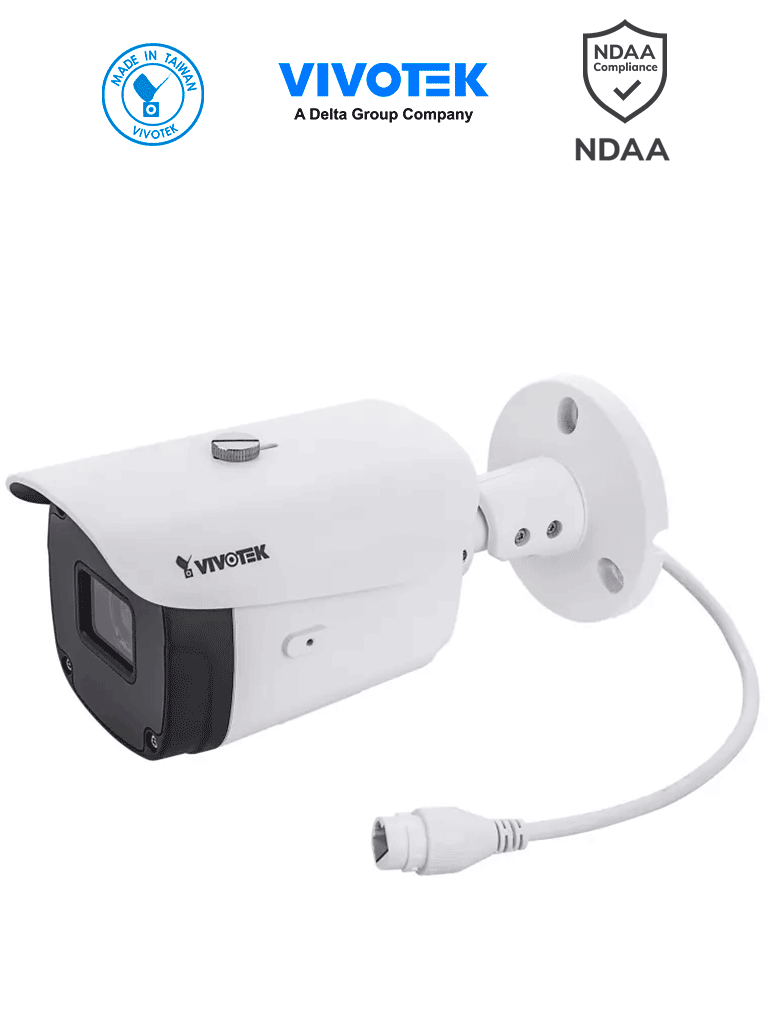 VIVOTEK IB9388-HT - Cámara IP bullet exterior 5 MP, lente varifocal remoto 2.8-12mm, H.265, Smart IR 30m, WDR Pro, SNV, ciberseguridad Trend Micro, Smart Stream III, IP66, IK10, NDAA, ONVIF. #CONGELA2 #vtk