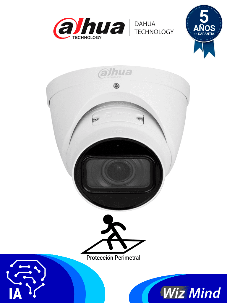 DAHUA DH-IPC-HDW5541TP-ZE-27135-S3 Cámara Domo de 5 MP/ WizMind/ Eyeball/ Lente Motorizado de 2.7 a 13.5 mm/ Ir de 40 m/ H.265+/ Inteligencia Artificial/ Metadatos/ Detección de Rostros/ ePoE/ SMD 3.0/ IP67/ Ranura para MicroSD/ Acupik #LoNuevo #IPD