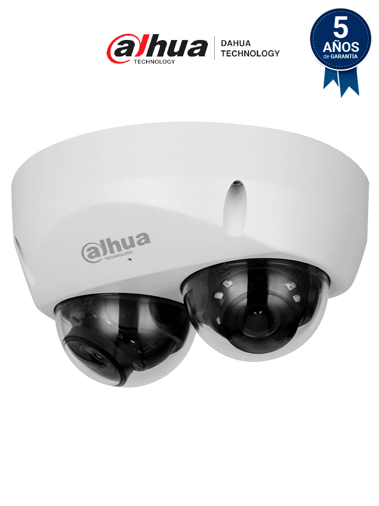 DAHUA IPC-HDBW5441F-AS-E2 Cámara IP Domo de 4 MP con lente de 2.8mm y ángulo de 95°, ideal para multivisión. Ofrece IR de 30m, tecnología WizMind, detección facial, protección perimetral, Starlight, PoE, WDR, H.265+, IP67, IK10, micrófono y E/S de alarma.