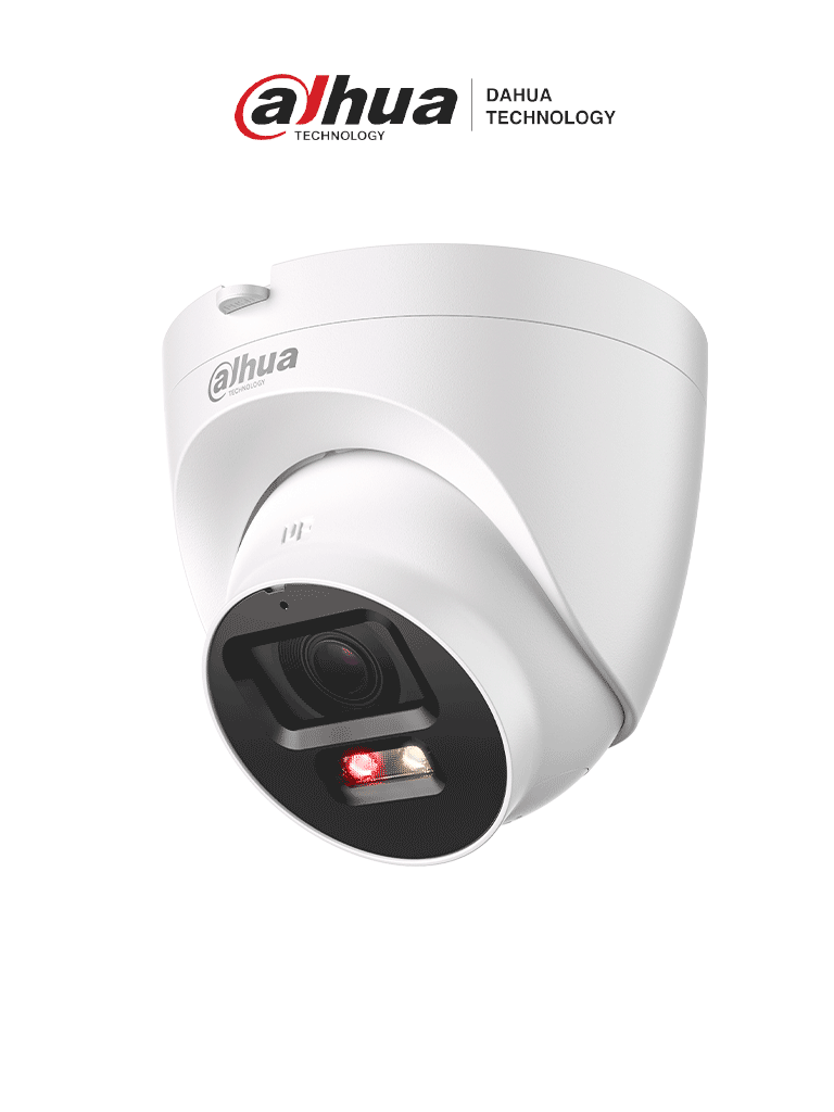 DAHUA IPC-HDW2549T-S-PV - Cámara Domo IP de 5 MP, 30 Mts de Iluminador Dual Inteligente/ Disuasión activa/ Lente 2.8mm/ SMD Plus/ Protección perimetral, Micrófono y Bocina integrados/Audio dos Vías/ IP67/ Ranura MicroSD #HotSaleDH # #ILDM