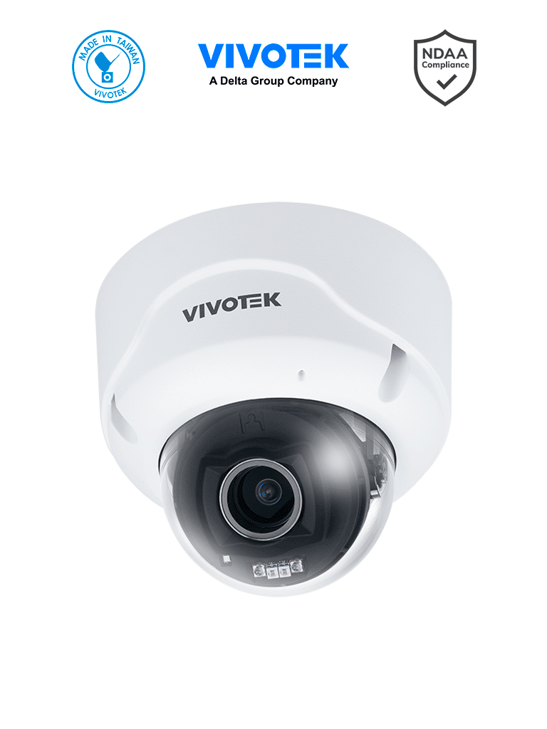 VIVOTEK FD839-EHTV-V2(1Y90D) - Cámara IP VORTEX Premium Series Domo exterior 5MP, Lente varifocal 2.8-12mm, Micrófono integrado, Salida de Audio*, Entrada de Audio*, DIx1*, DOx1*,IR 40mts, WDR Pro, IP67, IK10, Almacenamiento 90 Dias *Requiere cable AO-015
