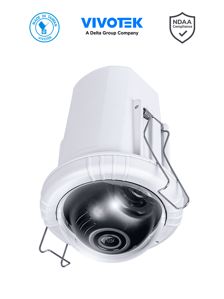 VIVOTEK FD9182-H - Camara IP Minidomo interior 5 Megapixeles, Lente fijo 2.8mm, WDR Pro, Microfono Integrado, SNV, Ciberseguridad TM, NDAA