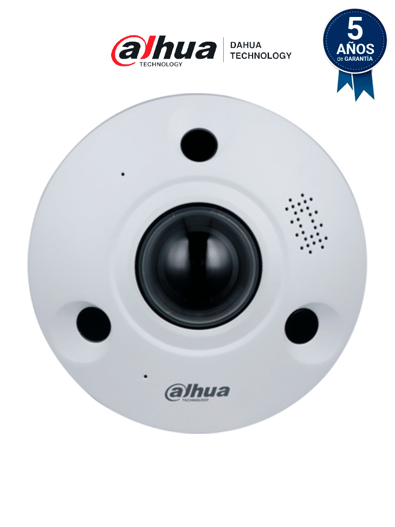 [DH-IPC-EBW81242N] DAHUA IPC-EBW81242N - Cámara IP Fisheye 12 MP, lente 1.85 mm, visión 360°, IR 10 m. IA WizMind con conteo y análisis de personas, mapas de calor. PoE, DWDR, H.265, IP67, IK10. Incluye E/S de alarma y audio. Ideal para vigilancia integral y detallada.