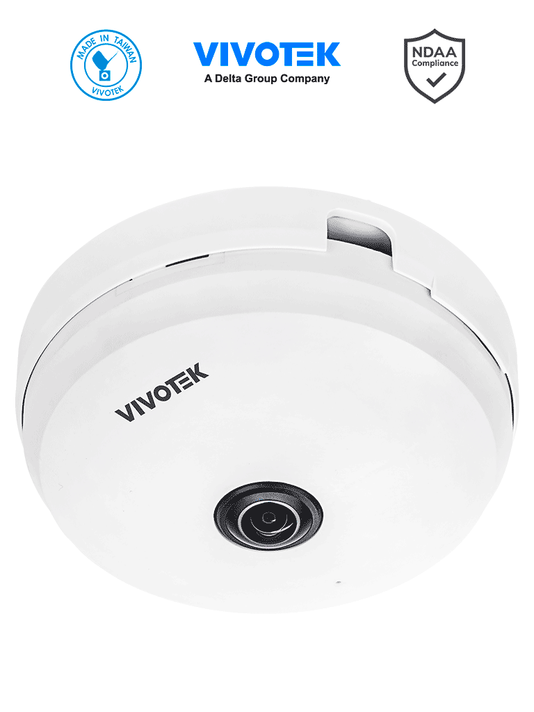 [FE9180-H-v2] VIVOTEK FE9180-H-v2 - Cámara IP fisheye interior 5 Megapixeles, Visión hemisférica 360º, Smart Stream III, WDR Pro, 3DNR, Micrófono integrado, SNV, Ciberseguridad Trend Micro, Ranura de tarjetas MicroSD, ONVIF, NDAA