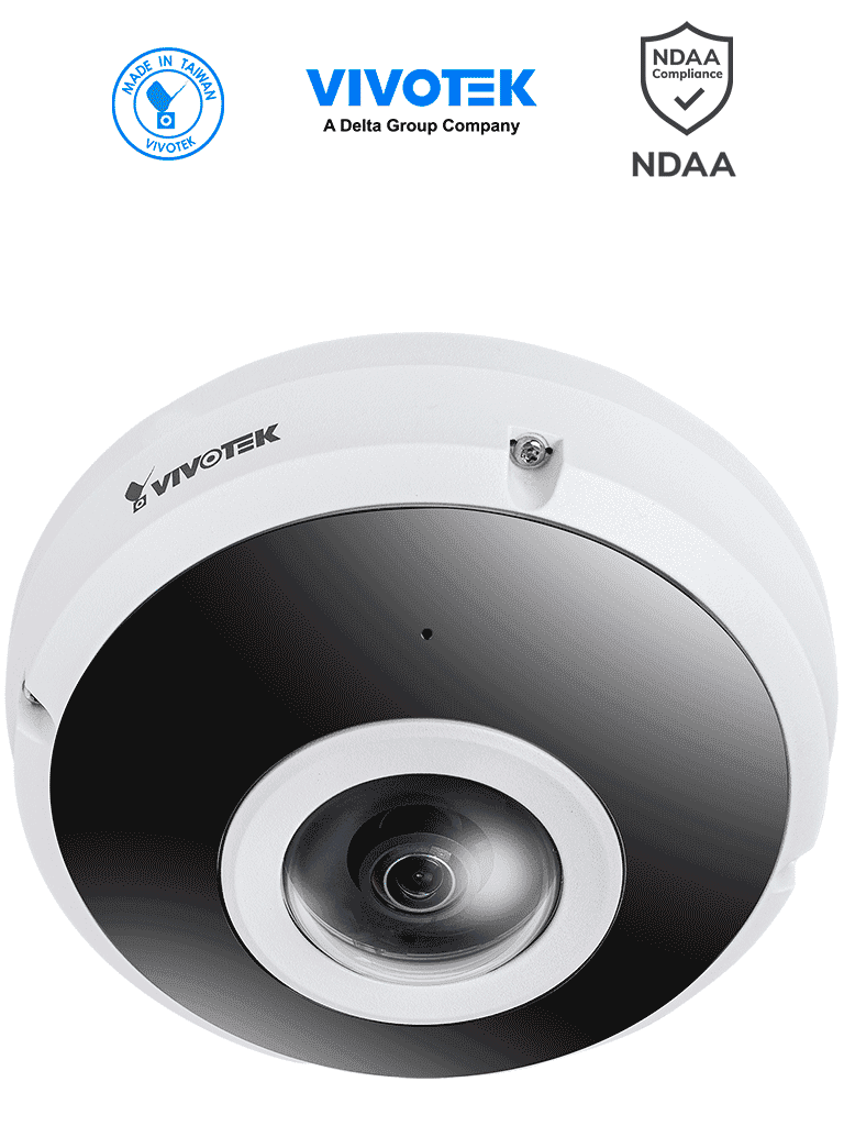[FE9380-HV] VIVOTEK FE9380-HV - Cámara IP fisheye exterior 5 MP, H.265, panorámica 360º, Smart IR 10m, WDR Pro, micrófono integrado, IP66/IK10, ciberseguridad Trend Micro, Smart Stream III, visión SNV, NDAA, ONVIF