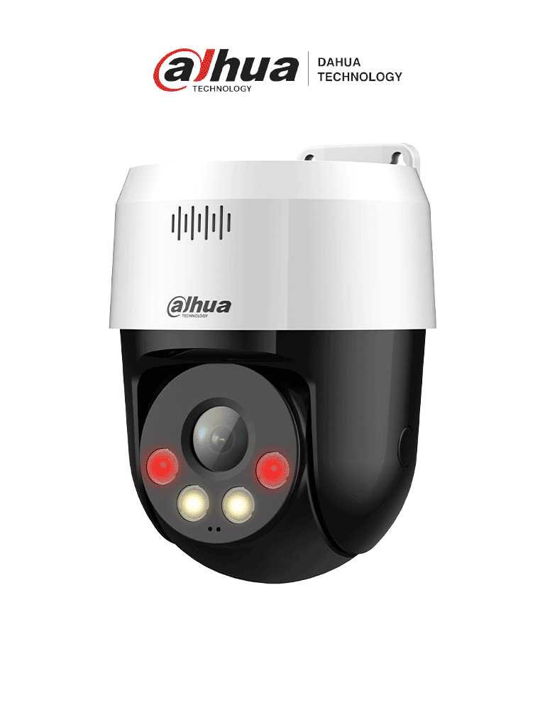 DAHUA DH-SD2A300NB-GNY-A-PV-0400 - Cámara IP PT de 3 MP con Full Color y Disuasión Activa, iluminador dual inteligente, lente fijo, alcance de 30m con IR y luz visible, audio bidireccional, protección IP66, PoE y ranura para microSD./#LoNuevo