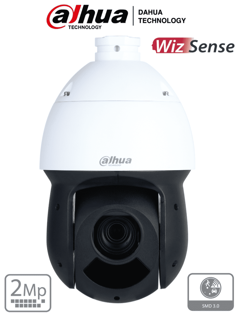 DAHUA SD49225DB-HNY - Cámara IP PTZ de 2 MP/ WizSense/ 25x de Zoom óptico/ IR de 100 m / H.265 / WDR Real de 120 dB/ Protección perimetral / Detección de rostros / SMD Plus/ Ranura para MicroSD/ IP66/ E&S de alarma y audio #HL #MCI2 #IPMC