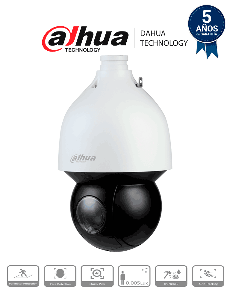 [DH-SD5A225GB-HNR-SL] DAHUA SD5A225GB-HNR-SL - Cámara IP PTZ de 2 Megapíxeles Anticorrosión/ 25x de Zoom Óptico/ IR de 150 Mts/ Antivandálica/ H.265+/ Auto Tracking/ PoE+/ 60 FPS/ Función anti-niebla / WDR Real de 120 dB/ Detección de Rostros/ IP67/ #DAVL