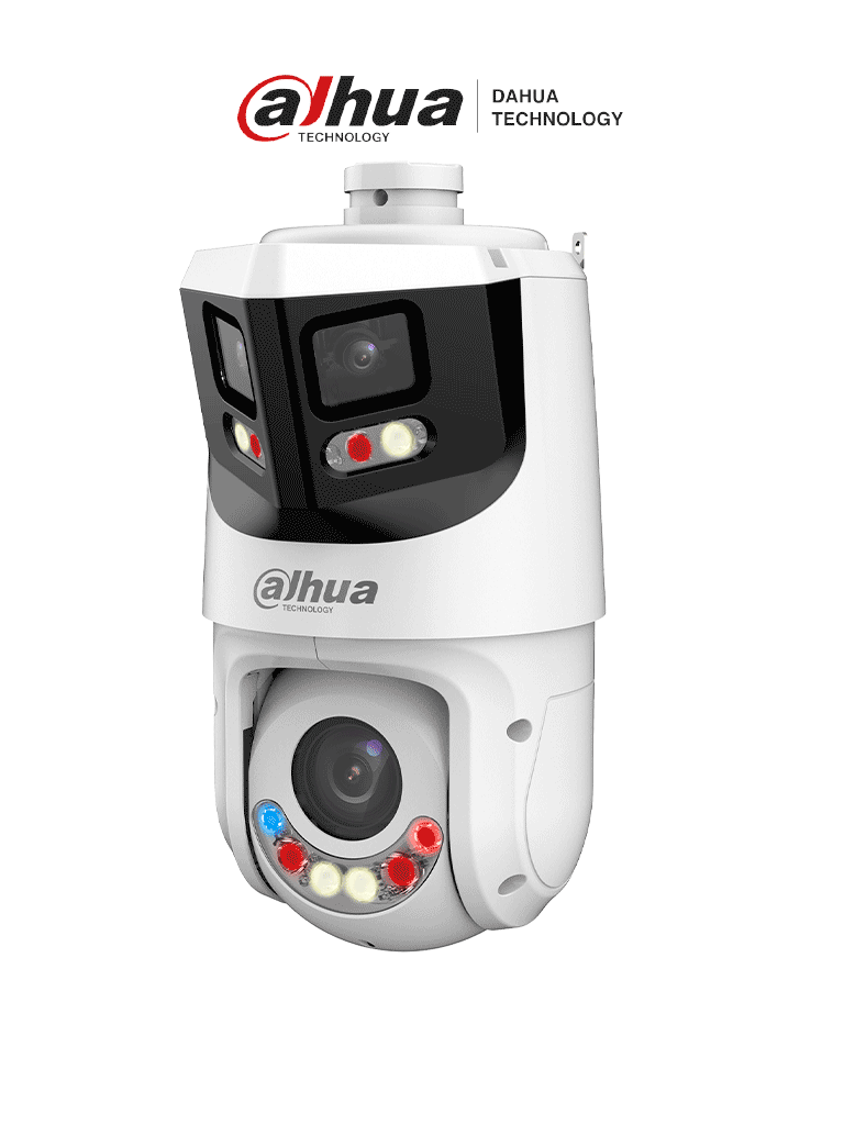 [DH-SDT4E425-8P-GB-APV1] DAHUA SDT4E425-8P-GB-APV1-Cámara IP PTZ 8+4MP,8MP Vista Panorámica+4MP PT, TiOC WizSense, 25X Zoom, IR hasta100m, disuasión activa con Estrobo de Luz Roja y Azul, Altavoz Integrado, protección perimetral, Iluminador dual inteligent, IP66#ILDDAFE