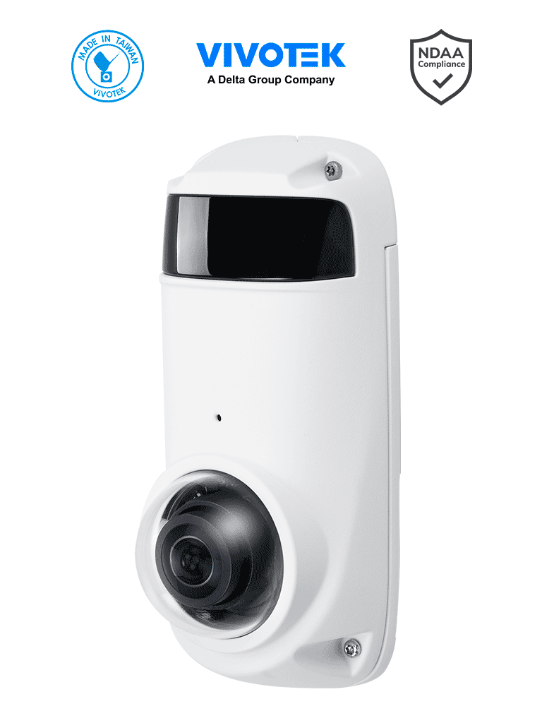 [CC9391-HV] VIVOTEK CC9391-HV - Cámara IP panorámica exterior de 8MP con visión 180º, Smart IR 20 Mts, IP66, IK10, WDR Pro, Micrófono integrado, Deep Search IA, Smart VCA,Trend Micro, Smart Stream III, NDAA, ONVIF