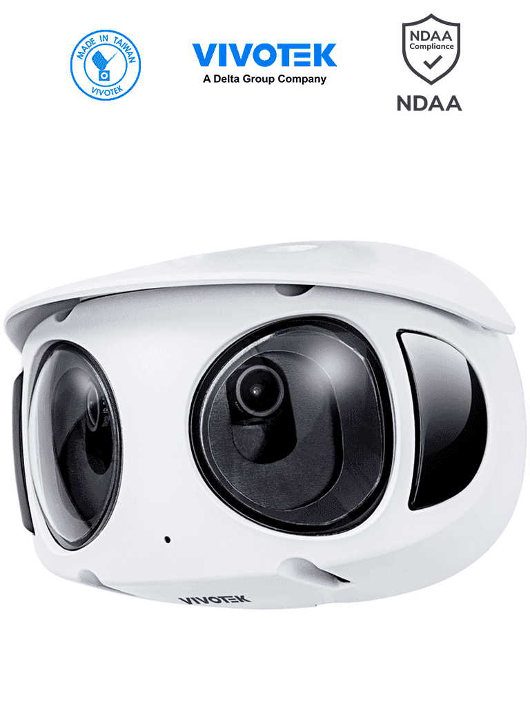 [MS9390-EHV-v2] VIVOTEK MS9390-EHV-v2 - Cámara IP Panorámica Exterior 8 MP (4K) de 180°, con IR 20m, WDR Pro, Visión SNV, además micrófono integrado, Smart Motion, Trend Micro, Smart Stream III, y protección IP66/IK10, ONVIF, Deep Search #TM #VIVA #TECNOWEEN #TW6