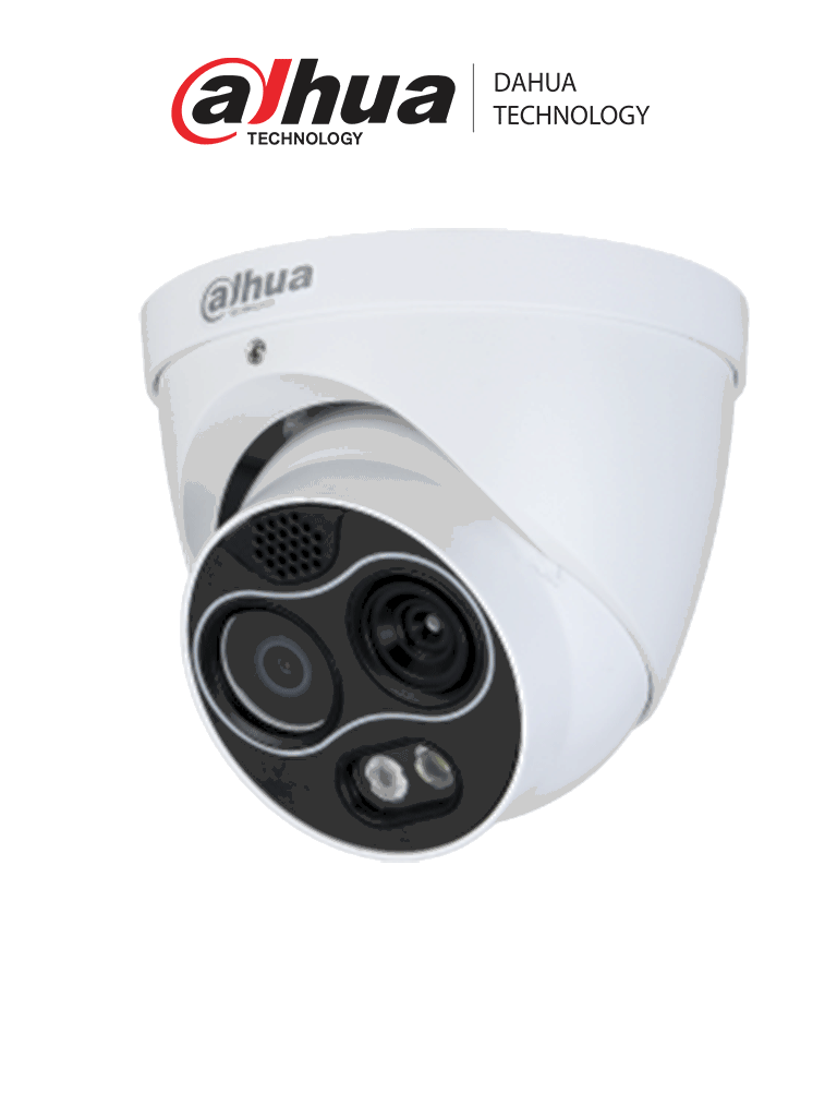 DAHUA TPC-DF1241-B2F2-DW-S8 -Camara IP Dual Termica/ Lente Termico de 2mm (256×192) / Lente Visible de 2mm y 4 Megapixeles/ Eureka/ IA con Detección de Calor, Fumadores, Vehiculos y Personas/ IR de 30 Mts/ IP67/Alarma de Audio/ MicroSD/ E&S de Alarma/#QD