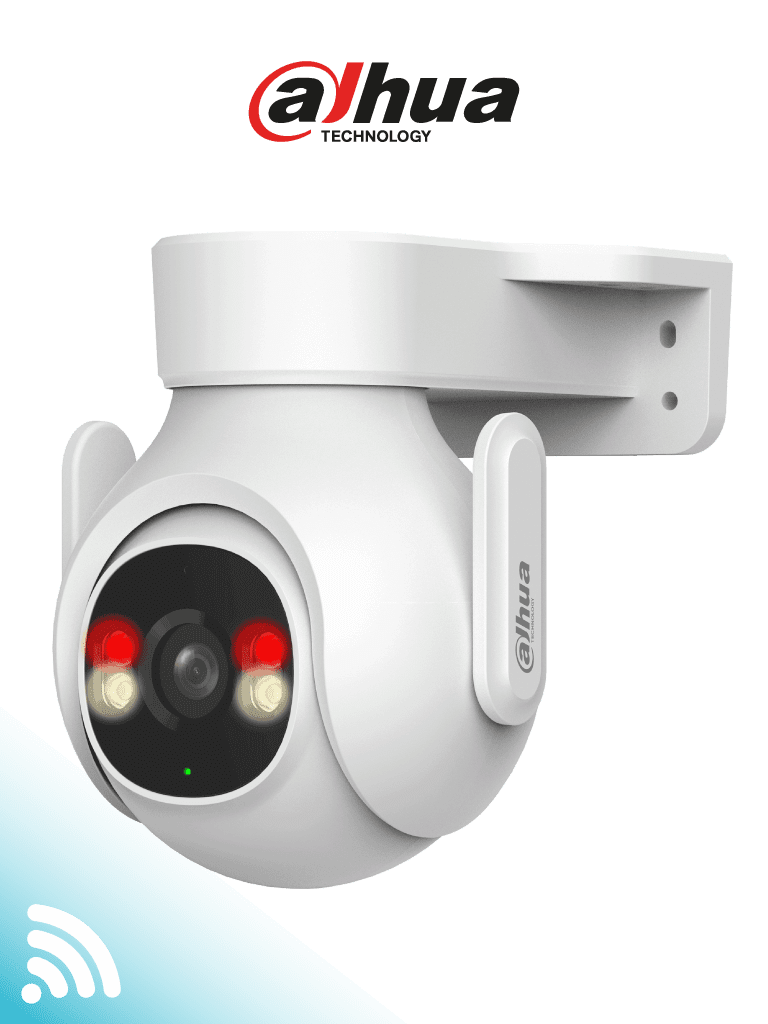DAHUA DH-P3B-PV- Cámara IP PT WiFi de 3 Megapíxeles con audio bidireccional (micrófono y altavoz), sirena de 110 dB, WiFi 6, detección de personas y vehículos, IP65 y ranura MicroSD. #WiFiDahua#DHWifi