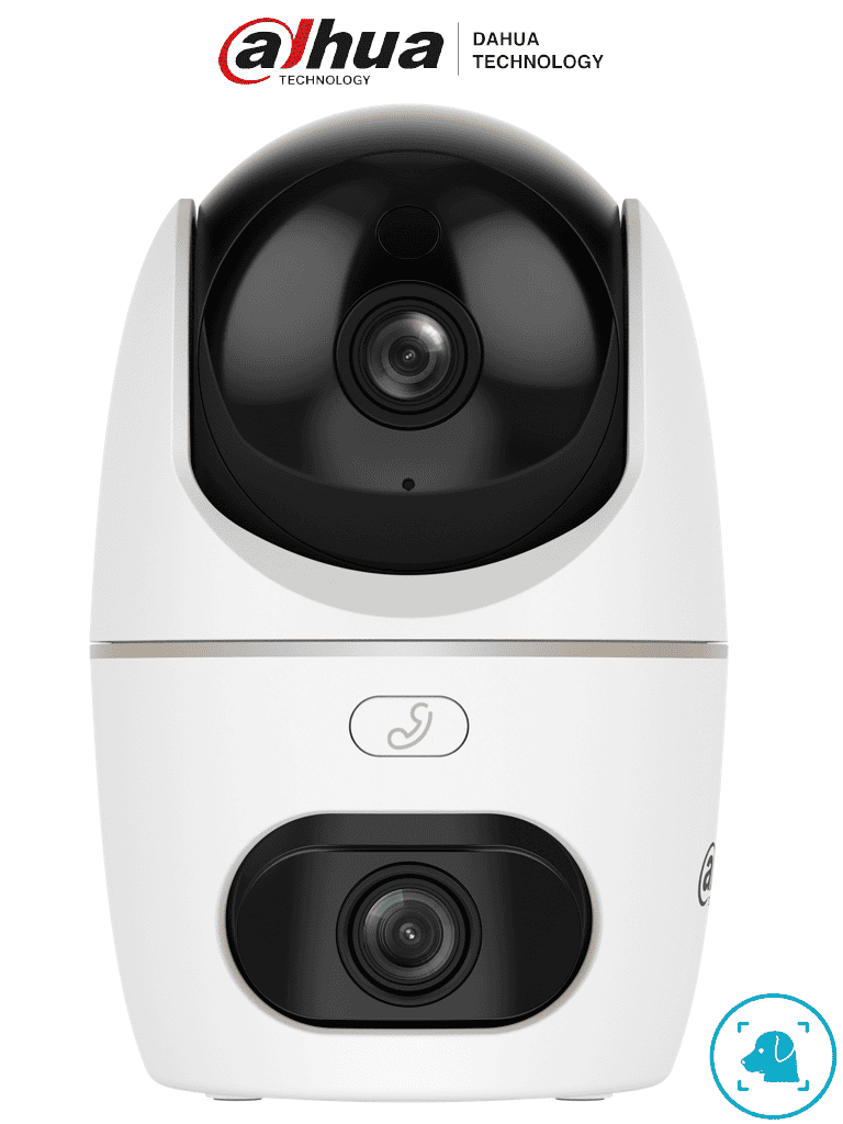 DAHUA HPT1339DD-STW-3E2-IL - Cámara IP PT Dual de 6 Megapixeles/ Hero/ 2 Lentes de 2k/ 30 IR y Luz Visible/ Boton de Llamada/ Audio 2 vías/ Deteccion de Humanos y Mascotas/ Disuación activa/ AutoTracking/ Ranura MicroSD/ (H3D-3F) #LoNuevo #CW#DHWifi #MCI1