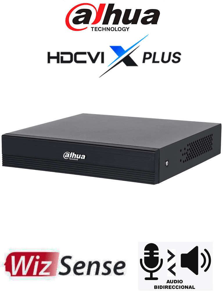 DAHUA DH-XVR1B04H-I/T - DVR de 4 canales 5MP Lite WizSense y H.265+/ HDCVI X PLUS/ Soporta 4 Canales+2 IP o Hasta 6 Canales IP/Audio Bidireccional en los 4 Canales/ SMD Plus y Búsqueda Inteligente de Humanos y Vehículos/ Compatible con Dolink Care #DVNU