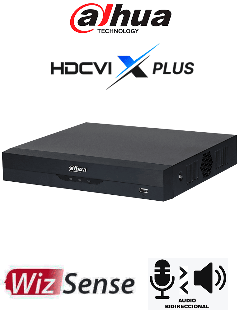 [DH-XVR5104HS-I3/T] DAHUA DH-XVR5104HS-I3/T -DVR de 5MP Lite con WizSense/HDCVI X PLUS/ Soporta 4 canales+ 2 IP o hasta 6 canales IP/Audio Bidireccional en los 4 Canales/ Reconocimiento facial y protección perimetral en 1 canal/incluye SDM Plus, codificación H.265+ #DVNU