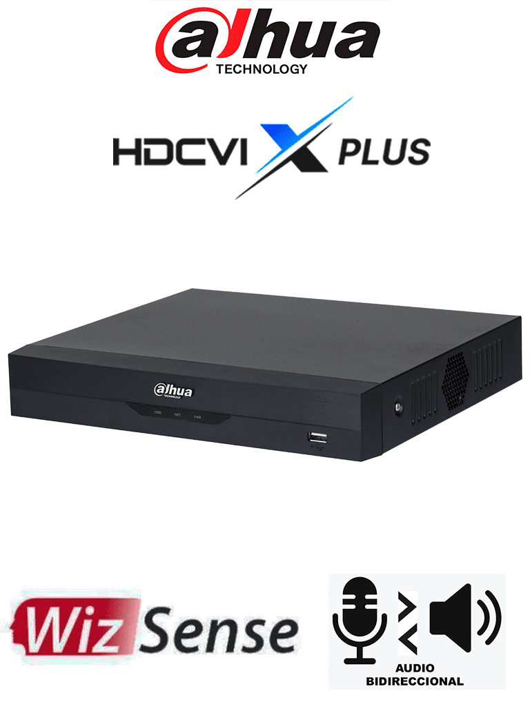 [DH-XVR5116HE-I3/T] DAHUA DH-XVR5116HE-I3/T - DVR de 16 Canales 5 MP Lite con WizSense/ Audio Bidireccional/ Soporta 16 Canales HDCVI o Hasta 24 Canales IP/ Reconocimiento Facial/ H.265+/ E & S de Alarma/ Compatible con Dolink Care #DVNU