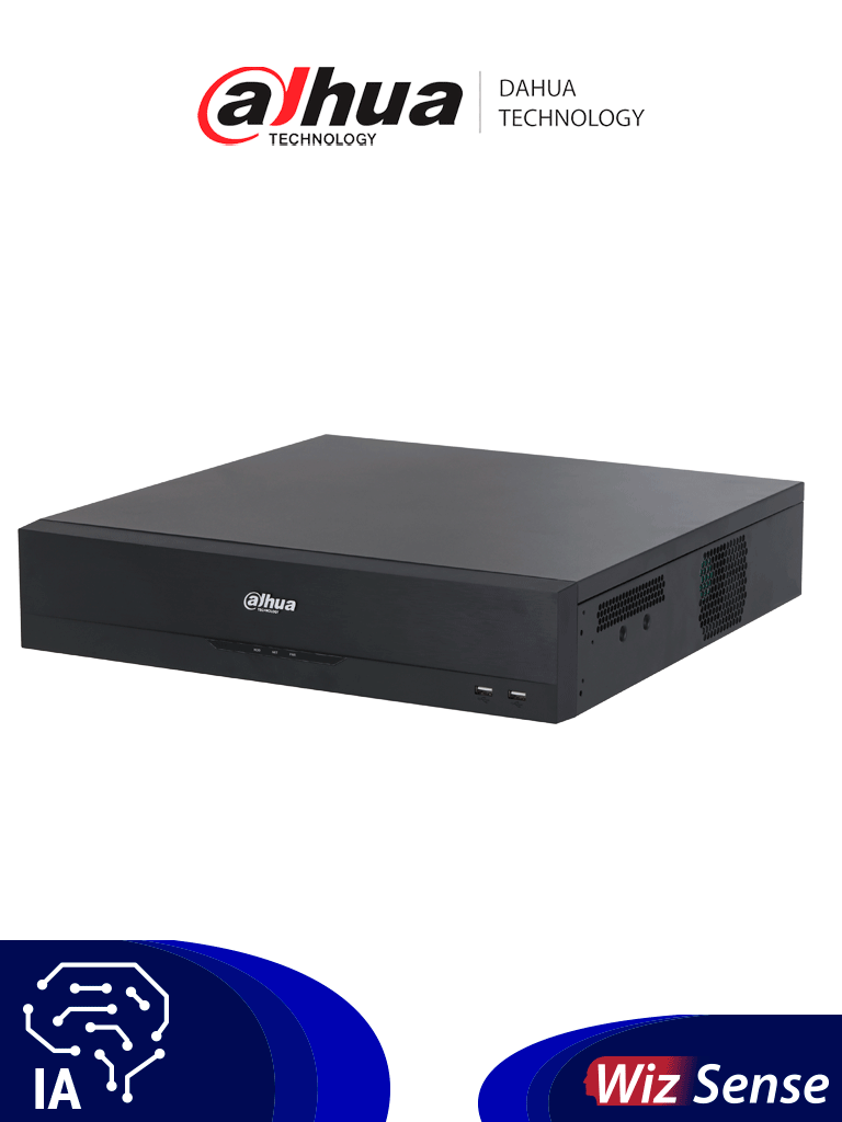 [DH-XVR5816S-4KL-I3] DAHUA DH-XVR5816S-4KL-I3 - DVR de 16 Canales 4k/ WizSense/ H.265+/ IA/ 8 Bahías de Discos Duros / + 16 Canales IP/ Hasta 32 Canales IP/ 2 Canales de Reconocimiento Facial/ SMD Plus/ Codificación IA/ 16 Entradas y 6 Salidas de Alarma