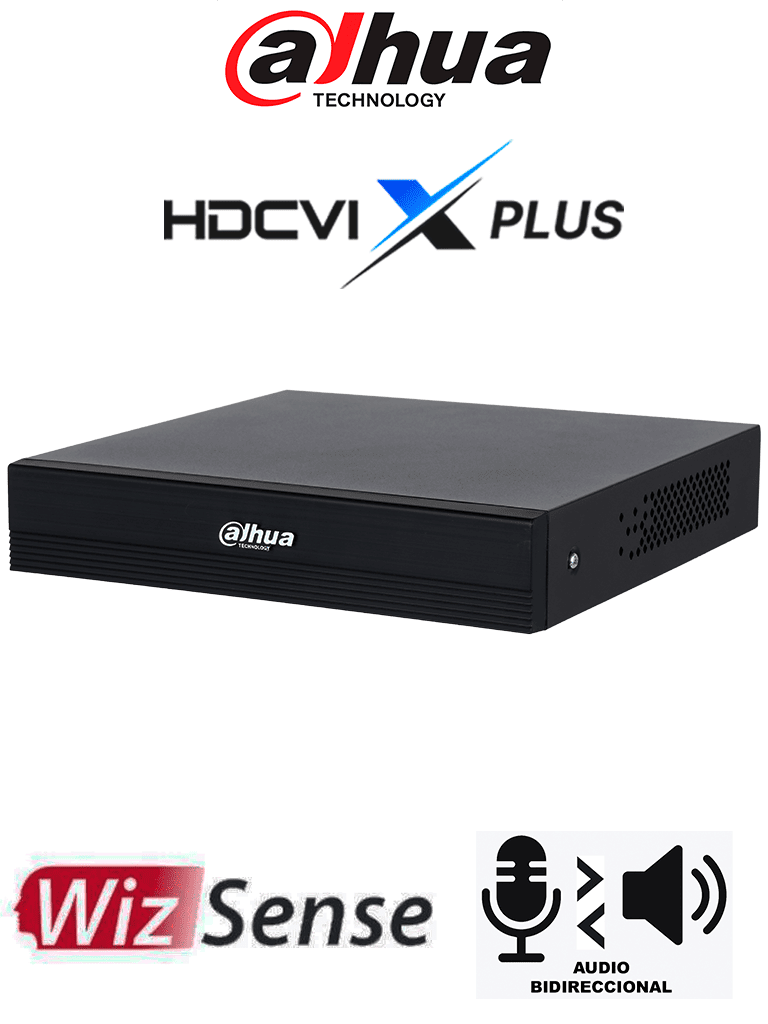 DAHUA DH-XVR1B08H-I/T - DVR de 8 canales 5MP Lite con WizSense y H.265+/ HDCVI X PLUS/ Audio Bidireccional en los 8 Canales/ Soporta 8 canales + 4 IP o hasta 12 canales IP/ SMD Plus y Búsqueda inteligente de Humanos y Vehículos/ #DVNU
