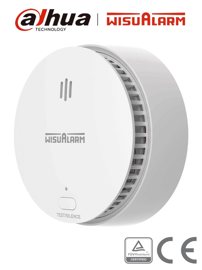 DAHUA WISUALARM HY-SA20A - Detector de Humo Standalone (Autonomo), Sensor Fotoeléctrico, Sonido de Alarma de 85dB, Alarma Visual y Audible, Durabilidad de Batería hasta 10 años, Certificaciones TÜV and CE, #LoNuevo #Wisualarm #MCI1 #WR #WO