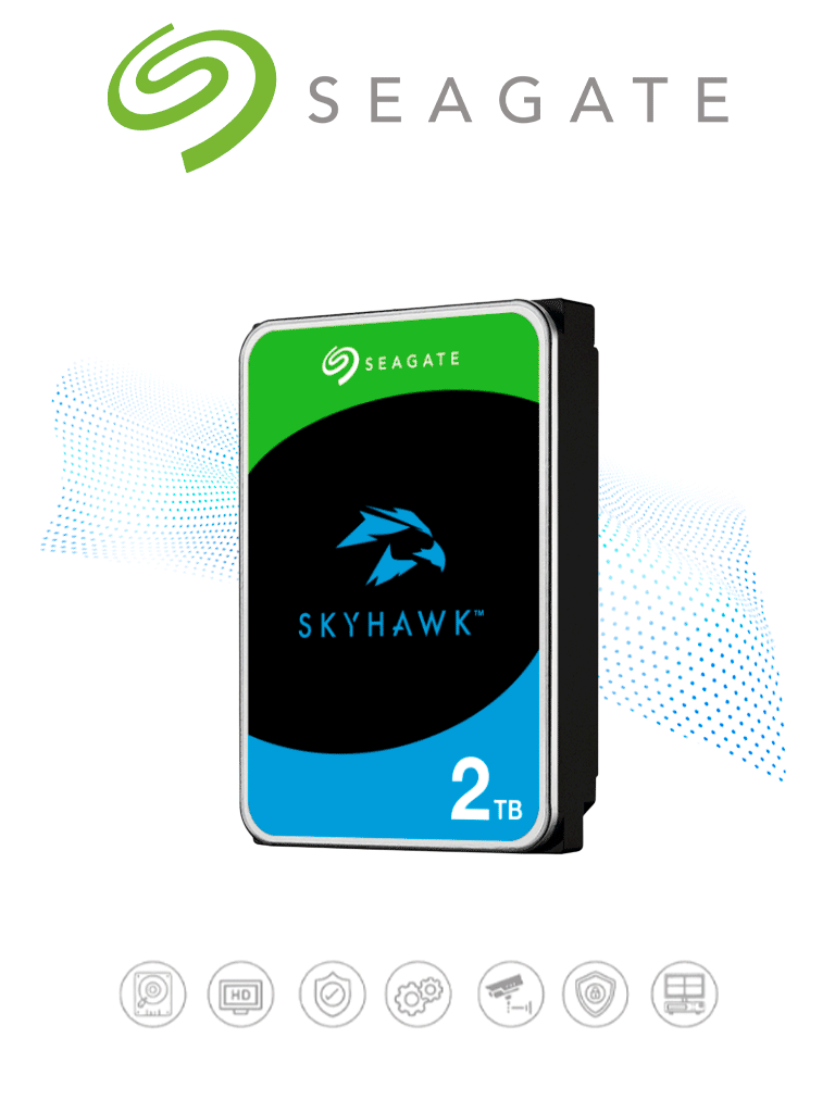 [ST2000VX017] SEAGATE ST2000VX017 - Disco duro de 2TB / SkyHawk / 6Gbit/s / 3.5" / SATA III / 5400RPM/ 256 CACHE / Recomendado para videovigilancia /