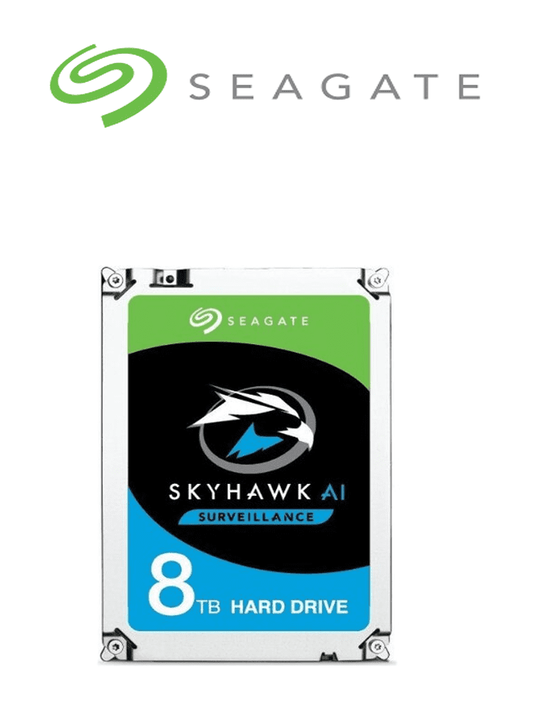 [ST8000VE001] SEAGATE ST8000VE001 - Disco duro de 8 TB SKYHAWK, 7200 RPM, SATA3 6GB/s, 64 MB, recomendado para videovigilancia