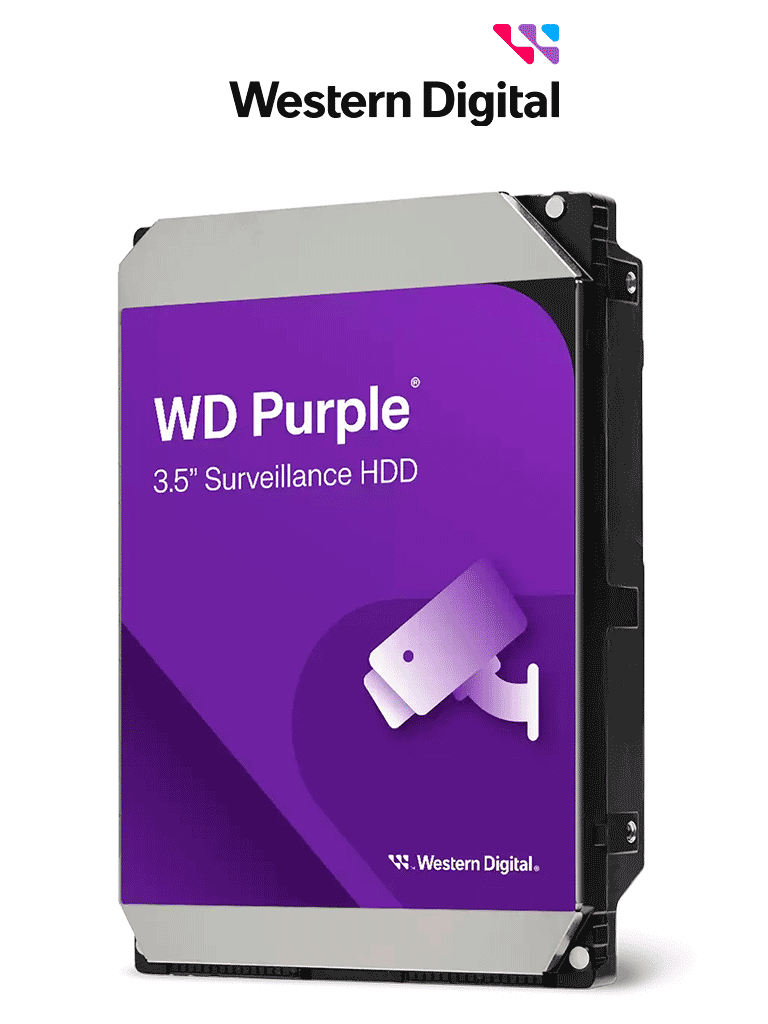 [WD102PURP] WESTERN DIGITAL WD102PURP - Disco Duro de 10TB Purple PRO/ Especial para Videovigilancia con IA/ Tecnología IA AllFrame/ Interface: Sata 6 Gb/s / Cache 512 M / Hasta 64 Cámaras/ 32 Secuencias de IA para Análisis de Aprendizaje Profundo