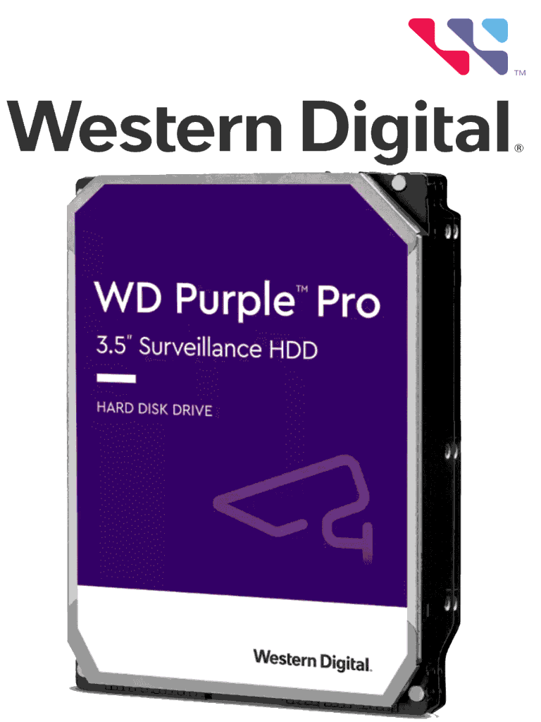 [WD122PURP] WESTERN DIGITAL WD122PURP - Disco Duro 12 TB / Serie Purple PRO / 3.5 SATA3/ 6GB / S 256MB 24X7 / DVR Y NVR de 1-16 Bahias y 1-64 Cámaras/ Inteligencia Artificial