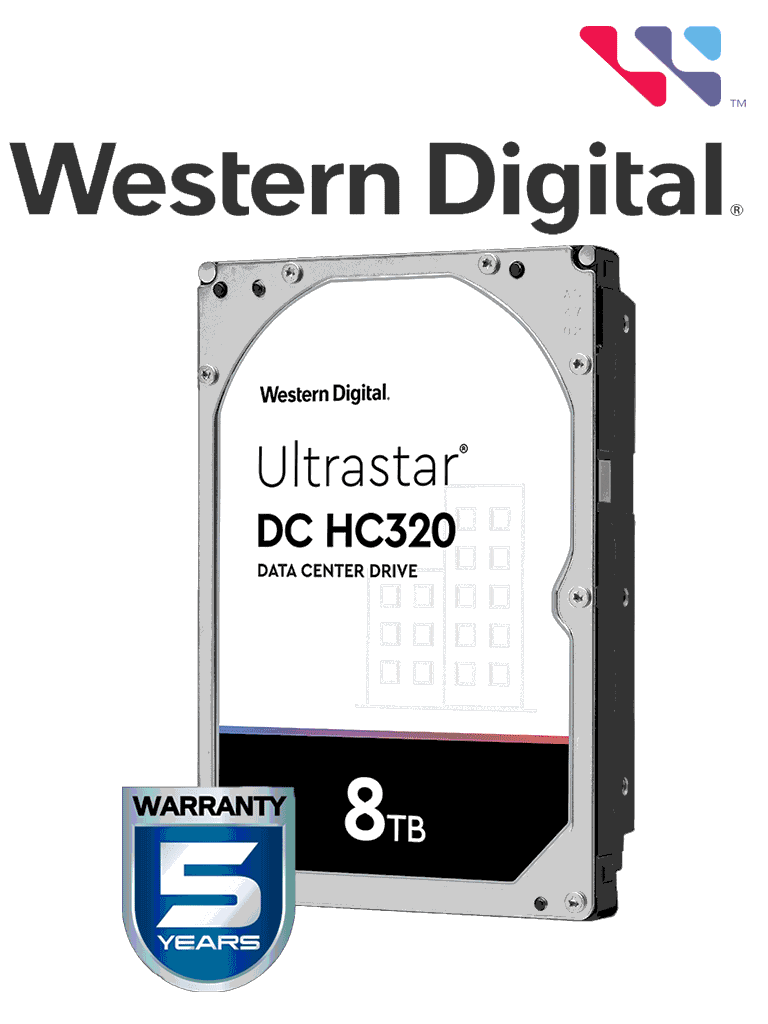 WESTERN HUS728T8TALE6L4 - Disco duro de 8 TB HC320 / Serie ULTRASTAR / Recomendado para servidores / Videovigilancia / Sin limite de bahias / 7200RPM / SATA 3 / 6GBS / 256MB #WD-ANIV