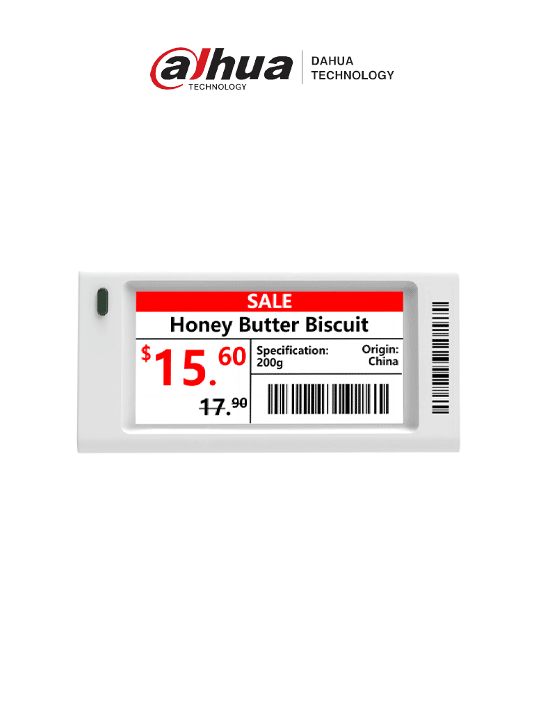 [DHI-ESL-E021A-N] DAHUA DHI-ESL-E021A-N - Etiqueta electrónica ESL de 2.1" / Bluetooth 5.1 / Indicador LED / Colores: Negro, Blanco y Rojo / Resolución 152 x 296 / Batería reemplazable / Alcance: 25-30m