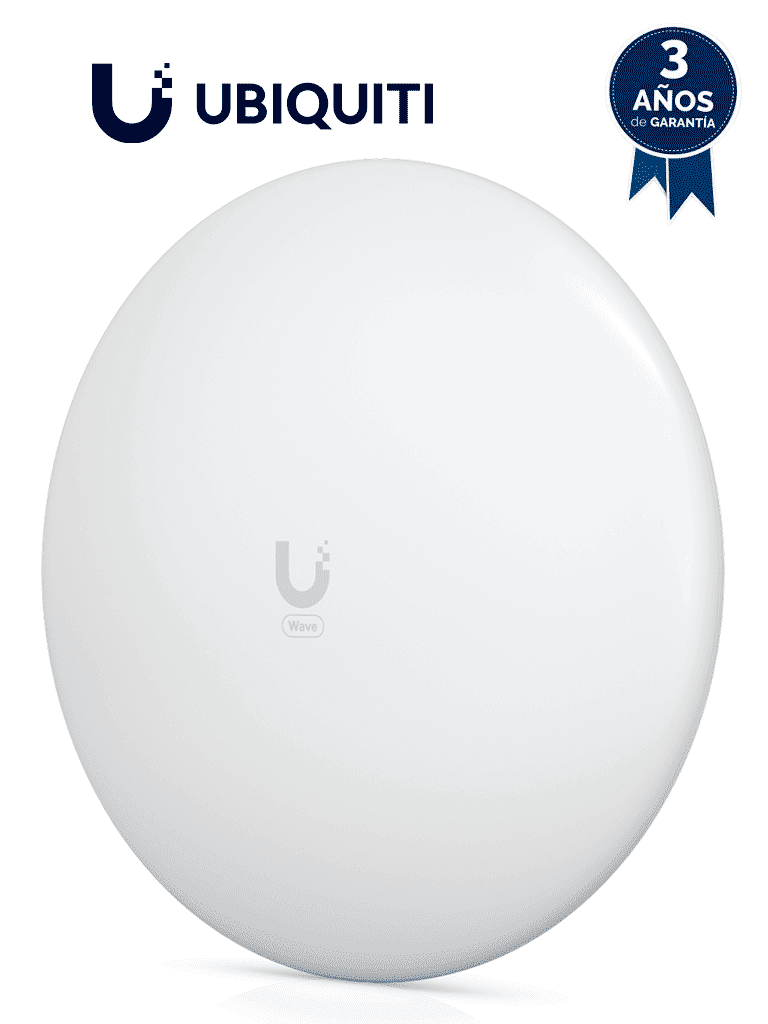 UBIQUITI WAVE-LR- Antena cliente para WAVE-AP, con frecuencia de 60 GHz y tasa de transferencia de hasta 2 Gbps. Incluye respaldo a 5 GHz y es compatible únicamente con WAVE-AP