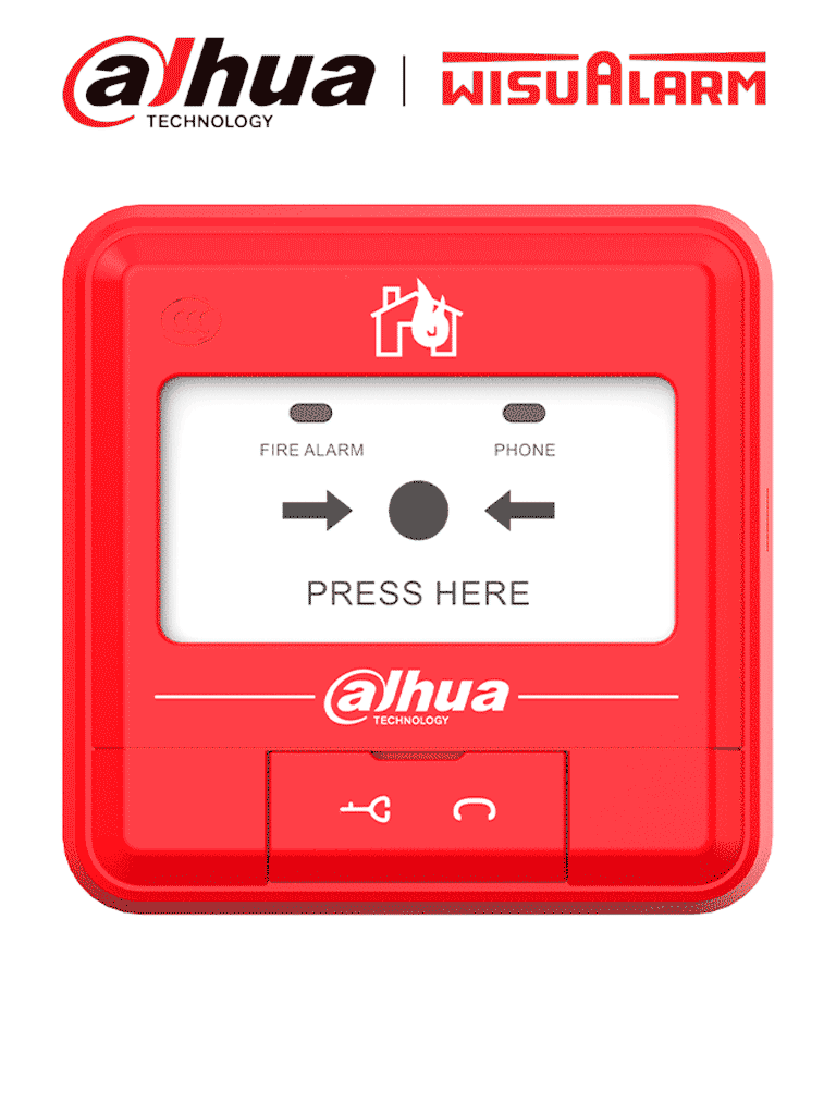 [DHI-HY-C121] DAHUA WISUALARM DHI-HY-C121 - Estacion Manual de Alarma de Emergencia Convencional/ 2 Hilos sin Polaridad/ Cumple con Norma EN54-11:2001 Pruebas EMC/ Alarma Visual/ #LoNuevo #Wisualarm #MCI1 #EMW #WO