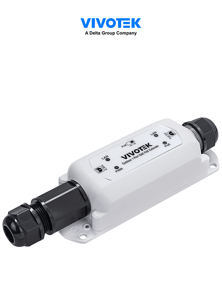 [AP-GXC-0150] VIVOTEK AP-GXC-0150 - Extensor PoE para exterior con 1 puerto Gigabit GE, conexión en cascada hasta 300m, salida PoE de hasta 68W, y protección IP67 e IK10.
