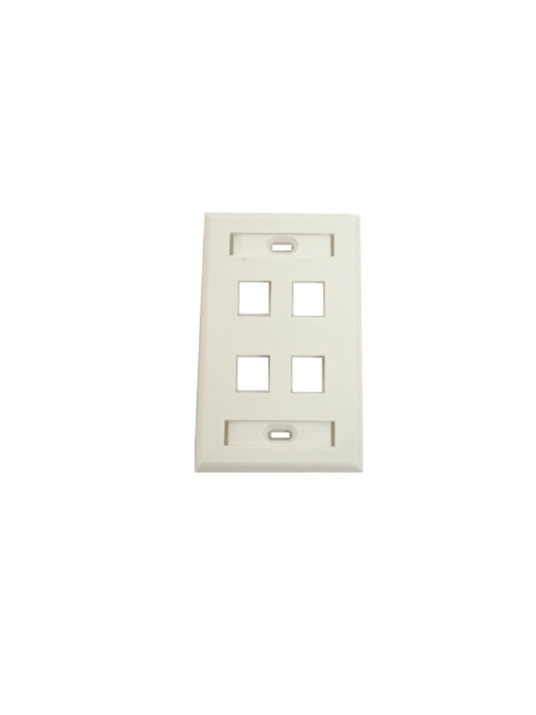 SBE TECH SBE-2517-4P-WT Placa de pared de 4 puerto color blanco