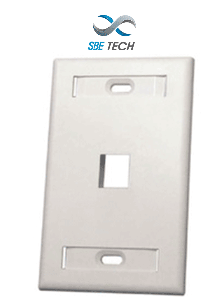 SBETECH SBE-2517-1P-WT - Placa de pared de 1 puerto color blanco