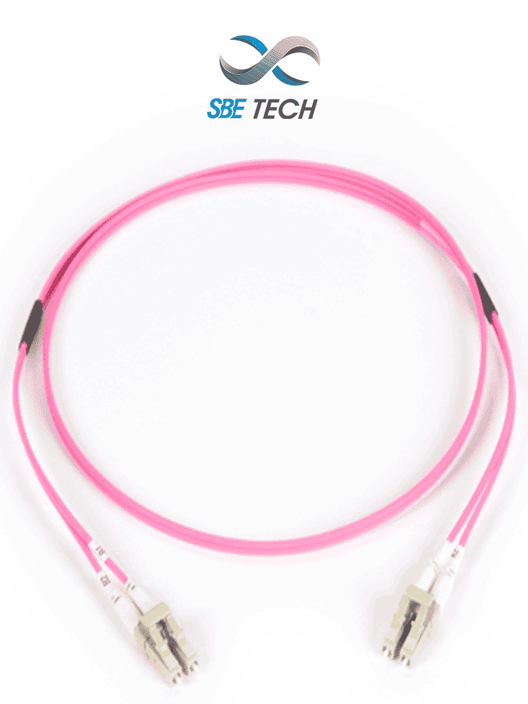 [SBE-JUMLC-LC-3M50] SBE TECH SBE-JUMLC-LC-3M50 -Jumper LC-LC, fibra óptica, MM 50/125µm OM4, dúplex, 2mm, 3 metros, con conectores UPC