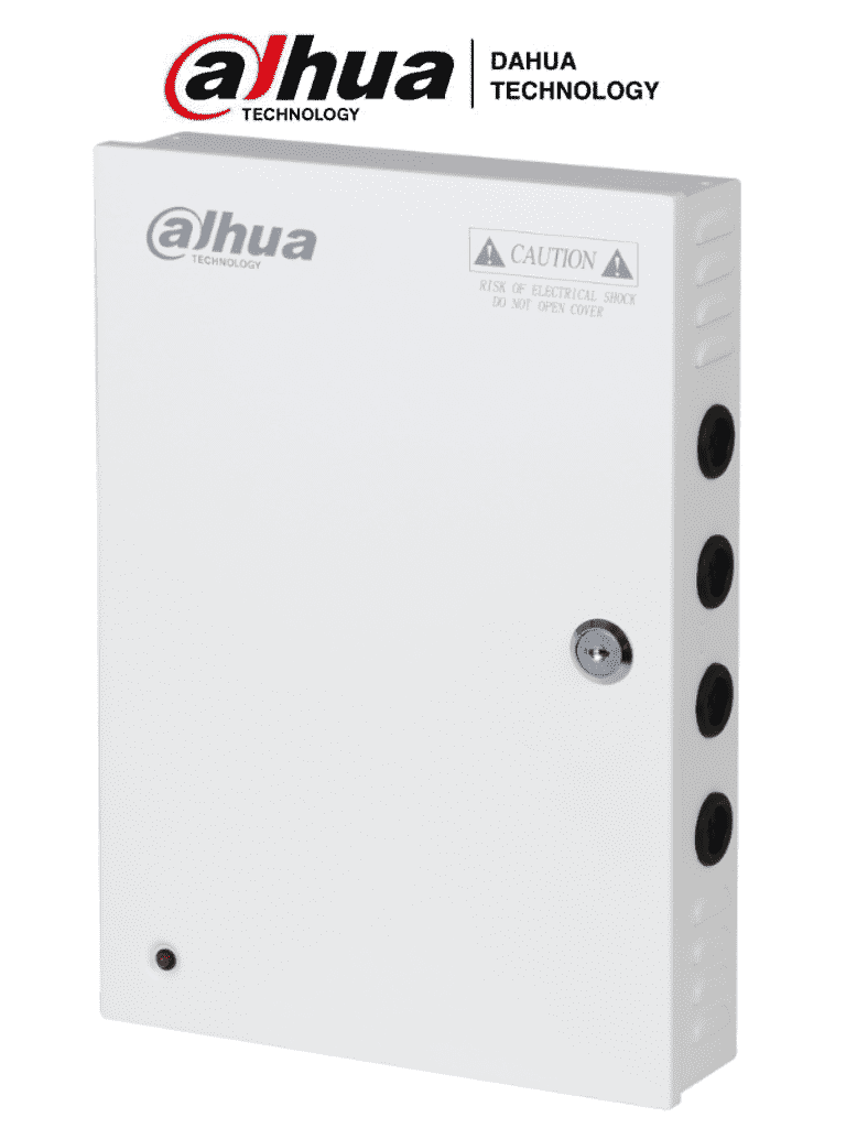 [DH-PFM343-19CH] DAHUA DH-PFM343-19CH - Fuente de Poder de 12 Vcc 20 Amperes/ Con Distribuidor para 19 Camaras/ Con Fusibles Intercambiables/ Voltaje de Entrada de 90 a 264 Vac/ Gabinete Metalico con Cerradura/ Protección contra Descargas/