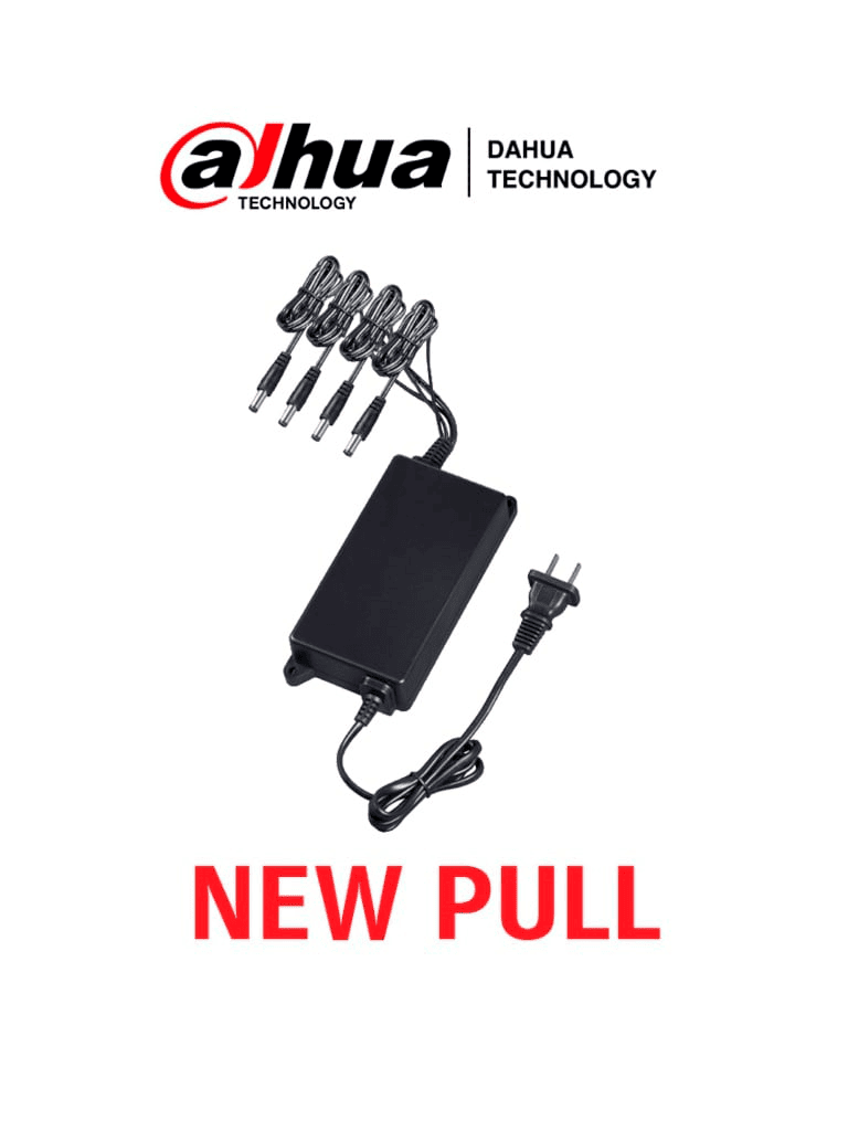 DAHUA FUENTE KIT2NEWPULL - Fuente de Poder de poder de 2 Ampers con Distribuidor de 4 Canales/ 4 Cables con conector de Energía #NEWP
