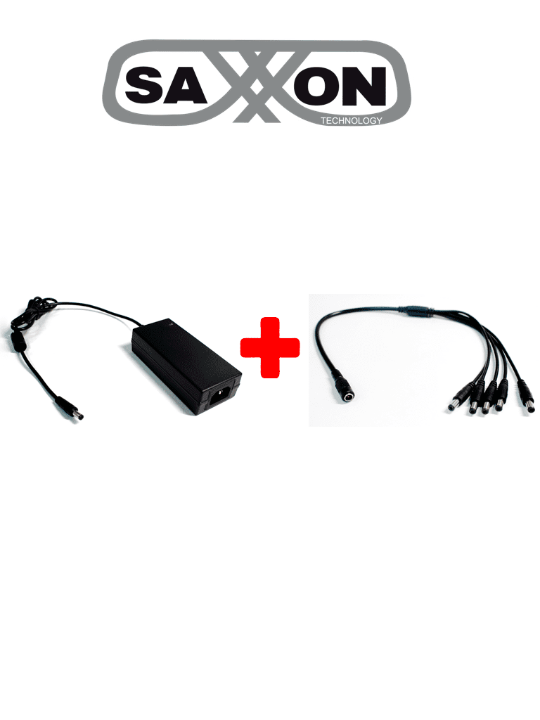 [PSU1205D+PSUWB08] SAXXON PSU1205DPAQ2 - Paquete de fuente de poder y divisor de energia / 12 V DC / 5 A MP