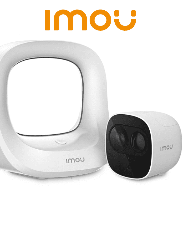 [Imou-Kit-WA1001-300/1-B26EN] IMOU CELLPROKIT1 - Kit de Cámara 100% Libre de Cables + Estación Base/ Batería Recargable/ 2 Megapíxeles/ Audio Dos Vías/ Detector PIR Integrado/ IR de 10 Metros/ Compatible con Alexa y Asistente de Google/ Almacenamiento en Estación Base/ Wifi/